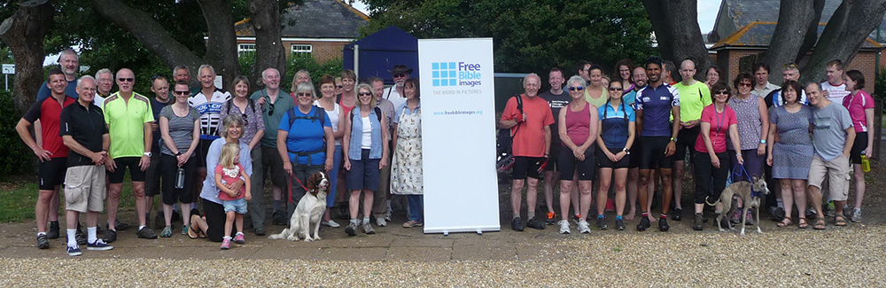 Some of the walkers and cyclists raising funds for the Bible in Pictures project – 2017